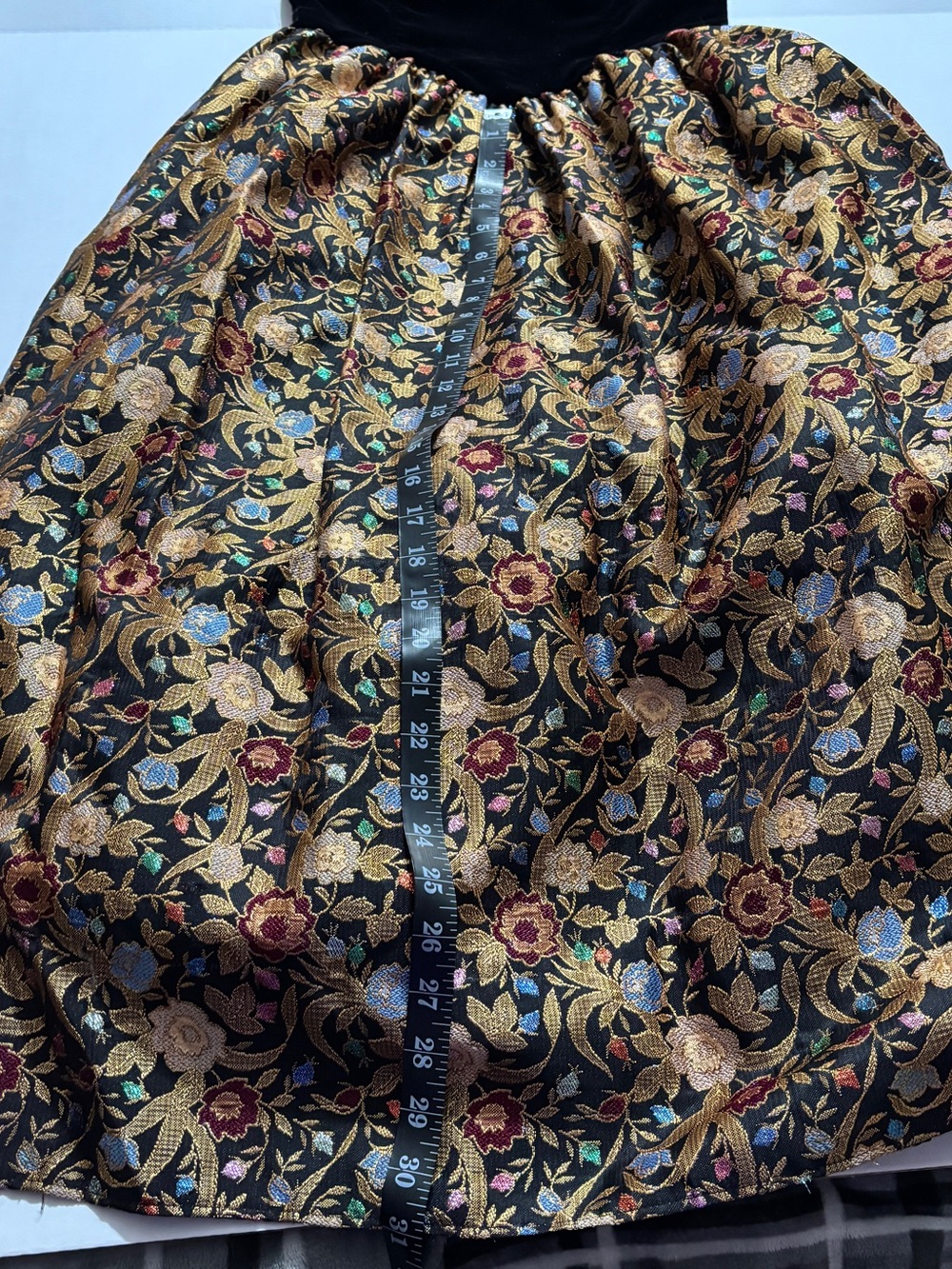 Vintage Jessica McClintock Size 8 Velvet Bodice Metallic Brocade Dress - Picture 9 of 9